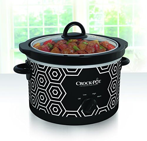 Crock-Pot 4.5 Quart Portable Slow Cooker – Black & White Choice S57