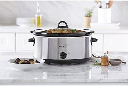 Crock-Pot 7 Quart Oval Manual Slow Cooker – Stainless Steel Daily S17