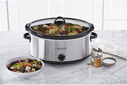 Crock-Pot 7 Quart Oval Manual Slow Cooker – Stainless Steel Daily S17