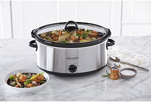 Crock-Pot 7 Quart Oval Manual Slow Cooker – Stainless Steel Daily S17