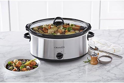 Crock-Pot 7 Quart Oval Manual Slow Cooker – Stainless Steel Daily S17