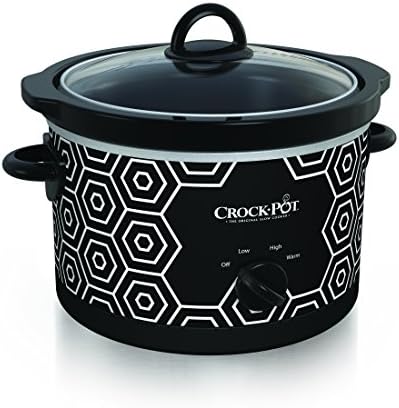 Crock-Pot 4.5 Quart Portable Slow Cooker – Black & White Choice S57