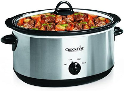 Crock-Pot 7 Quart Oval Manual Slow Cooker – Stainless Steel Daily S17