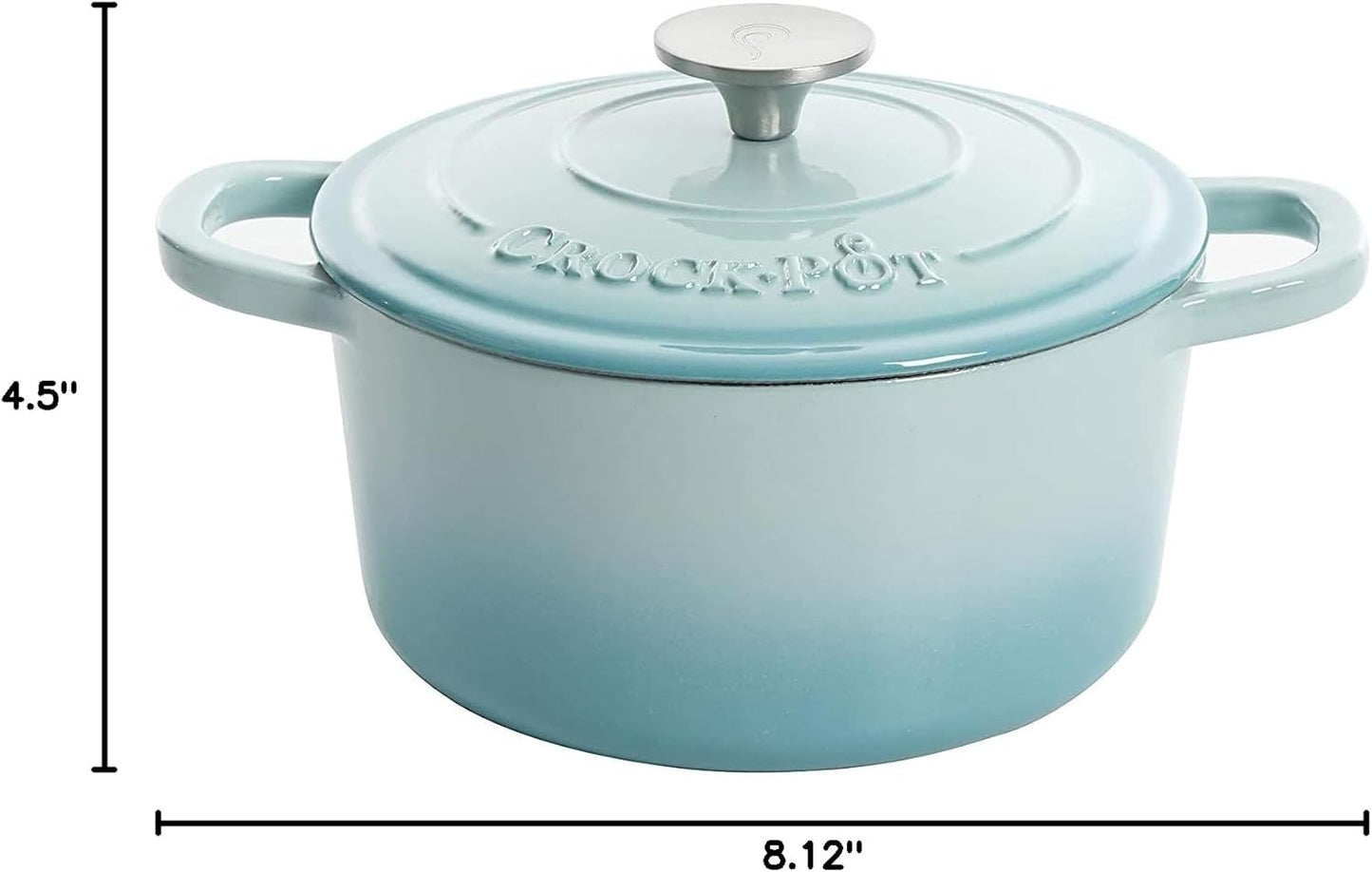 Crock-Pot 3 Quart Enameled Cast Iron Dutch Oven – Aqua Classic S38