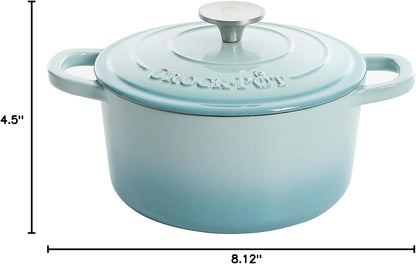 Crock-Pot 3 Quart Enameled Cast Iron Dutch Oven – Aqua Classic S38